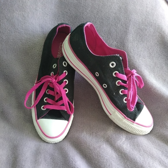 Converse Shoes - Converse Black and Pink Sneakers